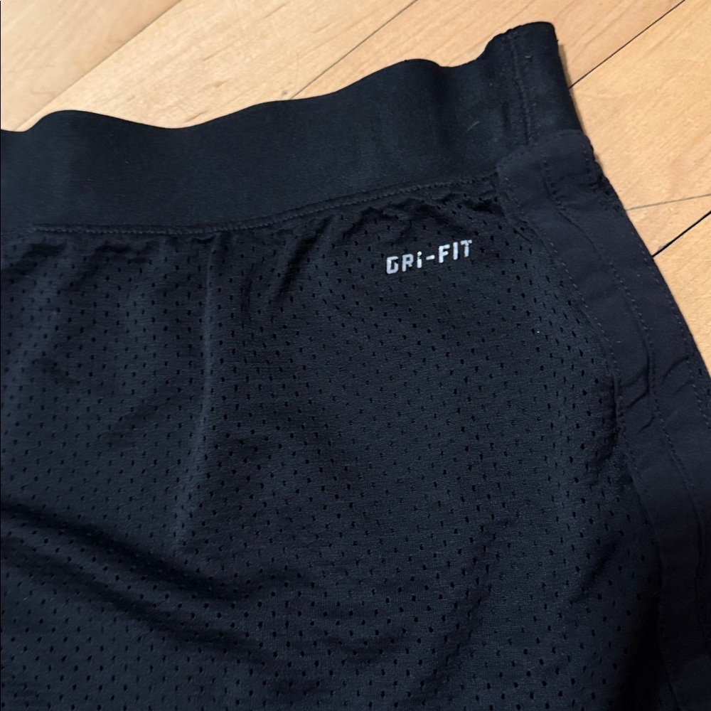 Nike Black Women's Athletic Shorts with White Swoosh - Picture 7 of 7